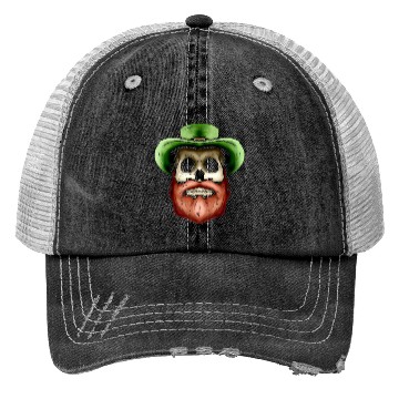 Discover Skull With Green Hat And Red Beard For St Trucker Hats