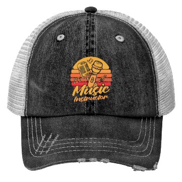 Discover Music Teacher Microphone Trucker Hats