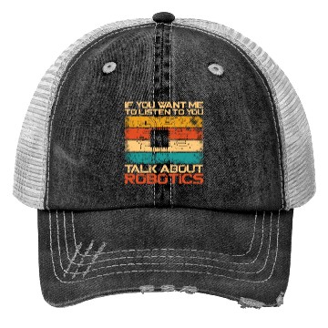 Discover Robot Robotics Engineer Retro Trucker Hats