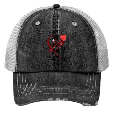 Discover Red floral cupid arrows heart Valentine's day Trucker Hats