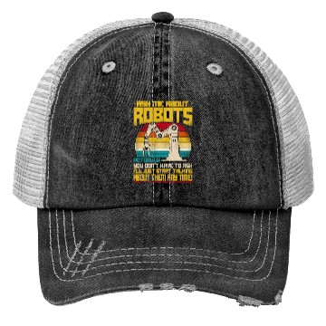 Discover Robot Robotics Engineer Retro Trucker Hats