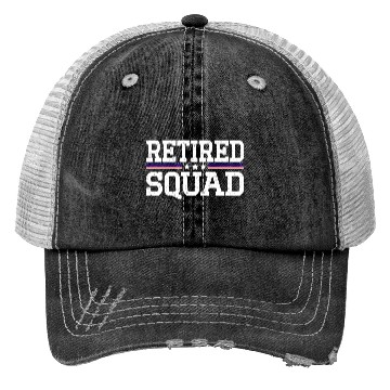 Discover Retirement Patriotic US Flag Retired Squad Trucker Hats