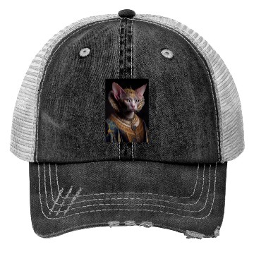 Discover Black King Devon Rex Cat Breed Portrait Royal Rena Trucker Hats
