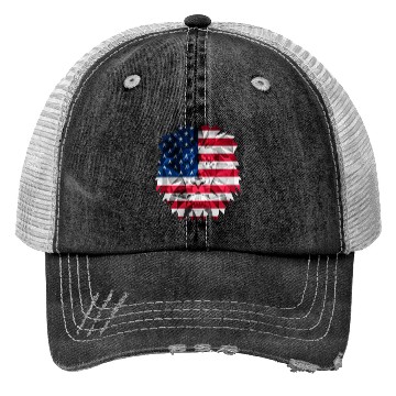 Discover Geometric Lion Polygon Style with American Flag Trucker Hats