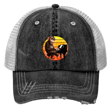 Discover Monkey at the piano Trucker Hats