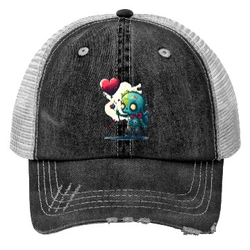 Discover Cute Zombie Lost Heart Ballon Trucker Hats