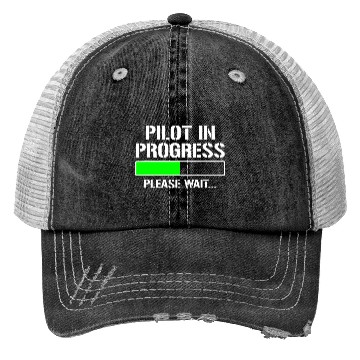 Discover Pilot In Progress Funny Flight School Student Trucker Hats