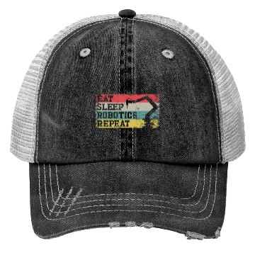 Discover Robot Robotics Engineer Retro Trucker Hats