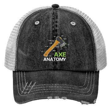 Discover Funny Axe Anatomy For Axe Thrower Trucker Hats