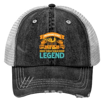 Discover Husband Dad Trucker Legend Trucker Hats
