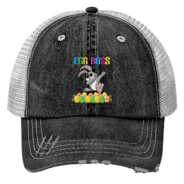 Discover Dabbing Egg Boss Easter Bunny Trucker Hats