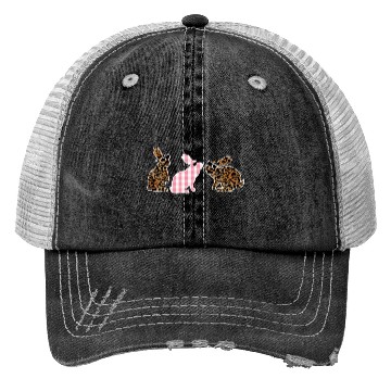 Discover Cute Leopard Plaid Bunny Sunglasses Easter Day Trucker Hats