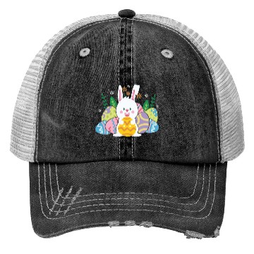 Discover Cute Easter Bunny Egg Hunt Trucker Hats