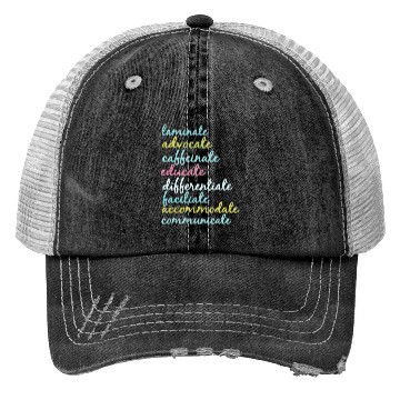 Discover Special Education Teacher Laminate Advocate Caffei Trucker Hats