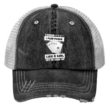 Discover Poker Girl Trucker Hats