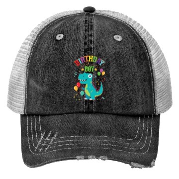 Discover Birthday Boy Dinosaur Lover Trucker Hats
