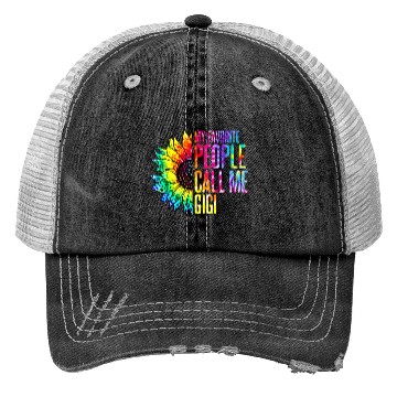 Discover My Favorite People Call Me Gigi Sunflower Tie Dye Trucker Hats