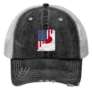 Discover Half USA Flag Half Japan Flag Trucker Hats