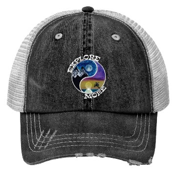 Discover Explore more mountains & oceans wanderlust guided Trucker Hats