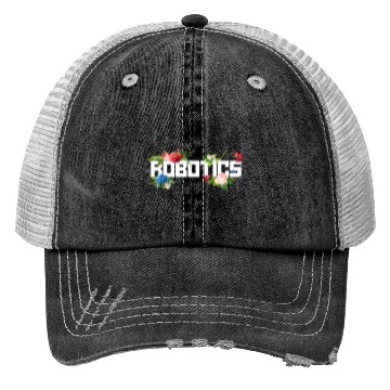 Discover Robot Robotics Engineer Flower Trucker Hats