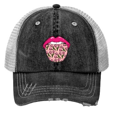 Discover Tulip Gardening Tongue Trucker Hats
