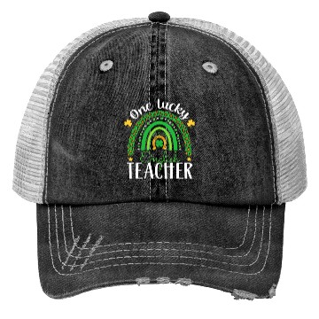 Discover One Lucky English Teacher funny St Patrick's day Trucker Hats