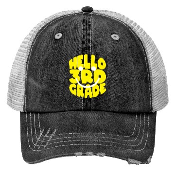 Discover Back To School Hello 3rd Grade Third Grader Trucker Hats