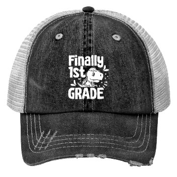 Discover Finally 1St Grade School Grader First Pupil Trucker Hats