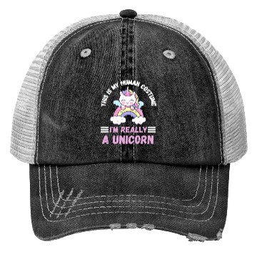 Discover This is My Human Costume I'm Really a Unicorn Trucker Hats