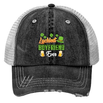Discover Luckiest Boyfriend Ever St. Patrick's Day Trucker Hats