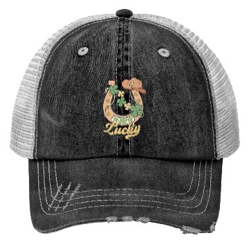 Discover Lucky Shamrock Horseshoe Trucker Hats