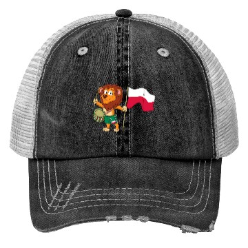 Discover Lion with the Poland flag Trucker Hats