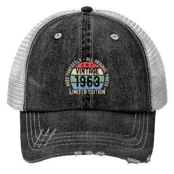 Discover 60th Birthday Vintage 1963 Trucker Hats
