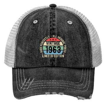 Discover 60th Birthday Vintage 1963 Trucker Hats