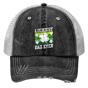 Discover Luckiest Dad Ever Shamrock St. Patrick's Day Trucker Hats