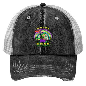 Discover 2023 Mardi Gras Party Hat T Rex Drummer Mardi Trucker Hats