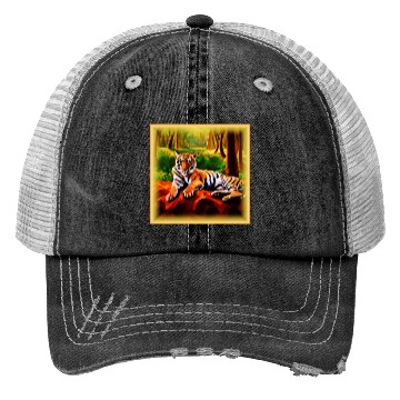 Discover "Majestic Tiger Resting in The Wild". Buy Now Trucker Hats