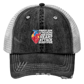 Discover Heart Attack Survivor Son Trucker Hats