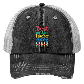 Discover Autism Teacher Gift Trucker Hats