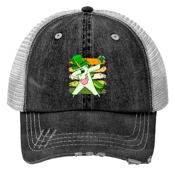 Discover Dabbing unicorn shamrock St. Patrick's Day Trucker Hats