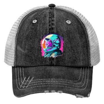 Discover Aesthetic Vaporwave Space Cat 80s 90s Astronaut Trucker Hats