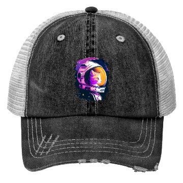 Discover Aesthetic Vaporwave Space Cat 80s 90s Astronaut Trucker Hats