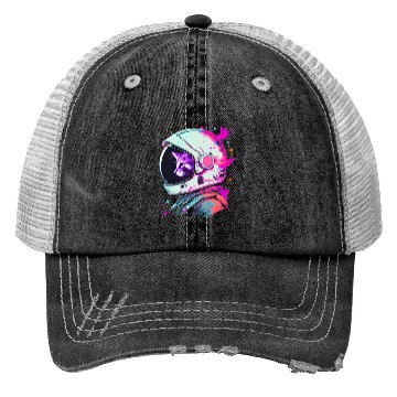Discover Aesthetic Vaporwave Space Cat 80s 90s Astronaut Trucker Hats