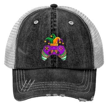 Discover Womens Funny Mardi Gras Video Games Controller Jes Trucker Hats