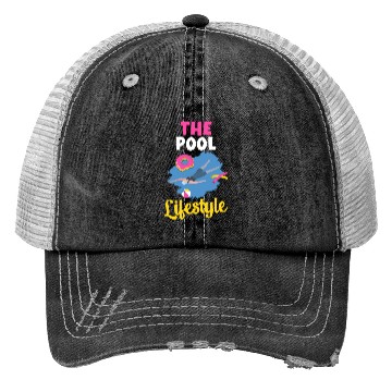 Discover The Pool Lifestyle Donut Floater Swimming Sports Trucker Hats