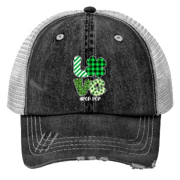 Discover Love Pop Pop Green Plaid Leopard Shamrock Trucker Hats