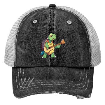 Discover Turtle Tortoise Guitar Players Guitarist Trucker Hats