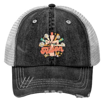 Discover He is risen Mathew 28:06 Trucker Hats