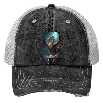 Discover Mystical Dragon in storm Trucker Hats