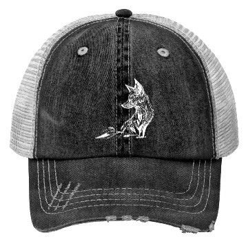 Discover Elegant Fox Portrait In Tattoo Lines Ink Trucker Hats